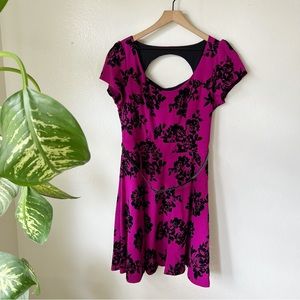 City Chic | Flocked Fit & Flare Dress